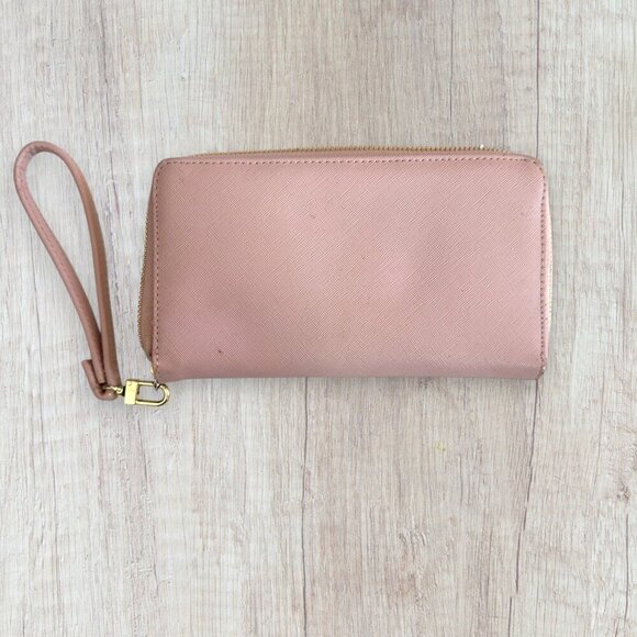 BETSEY JOHNSON Heart Blush Pink Wristlet Zip Around Wallet Valentine's Day - Picture 5 of 7